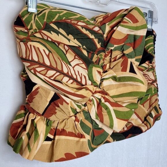 Zara 2Pc Multicolor Floral Ruffle Linen Blend Skirt Set Size Medium - Picture 13 of 16